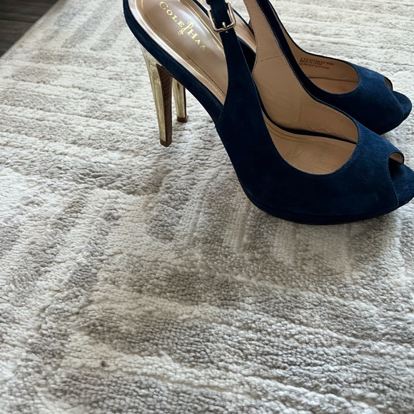 COLE HAAN SLINGS BLUE SUEDE 9.5 - Picture 7 of 8